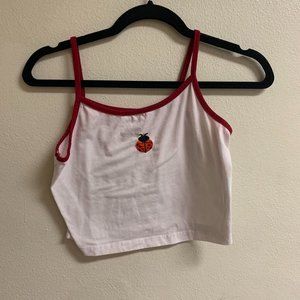 Romwe Women's Red and White Vest